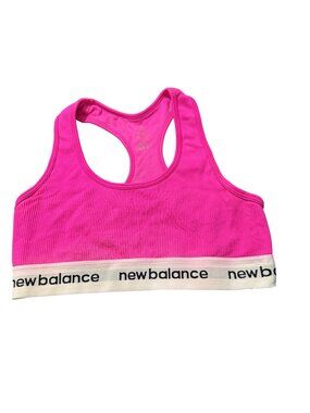 New Balance Hot Pink Ribbed Racerback Sports Bra Size S Medium Support
